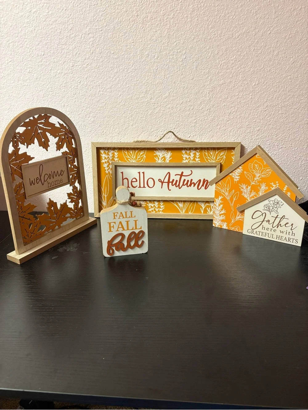 Rustic Fall Wooden Decor Bundle Hello Autumn Farmhouse Thanksgiving Signs